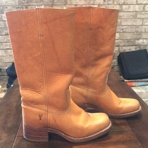 FRYE campus boots - cognac color 8 1/2 women’s